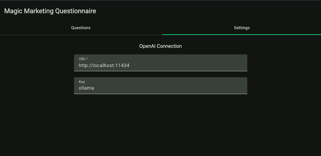 Connection Settings